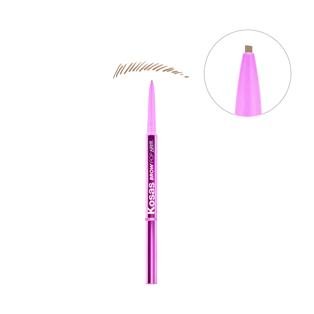 Kosas-Brow Pop Nano Ultra-Fine Detailing Pencil-Makeup-BROWPOPNANO_SOFTBROWN_SMUDGE_ZOOM_SMUDGE-The Detox Market | Soft Brown