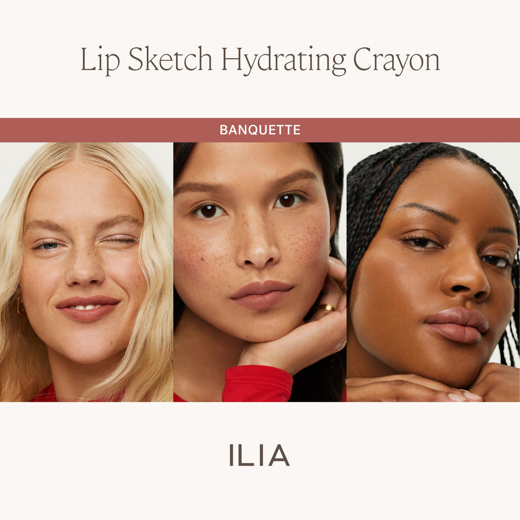 ILIA-Lip Sketch Hydrating Crayon-Makeup-ILIA_LIPSKETCH_PDP_SKINTONECOMPARISONGRID_BANQUETTE_2000X2000_d59a0548-880d-4d4d-a2d8-6a25e7f75427-The Detox Market | Banquette - Beige Pink