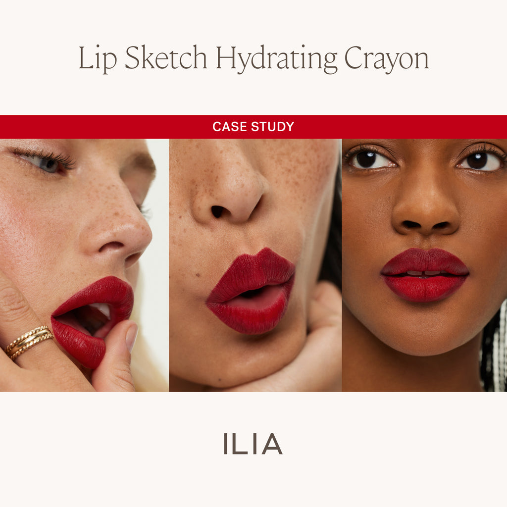 ILIA-Lip Sketch Hydrating Crayon-Makeup-ILIA_LIPSKETCH_PDP_SKINTONECOMPARISONGRID_CASESTUDY_2000X2000_ee956fb9-e244-4f3e-9c28-18bce975504e-The Detox Market | Case Study - Classic Red