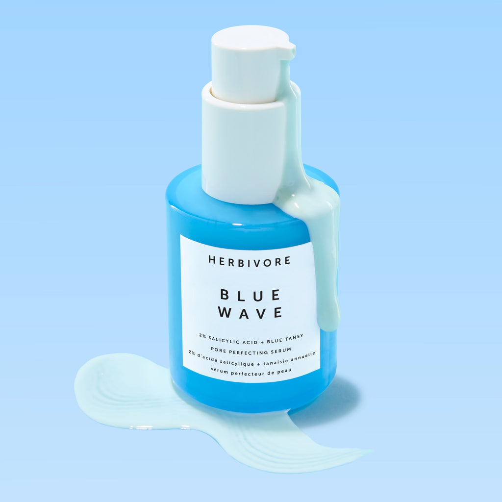 Herbivore-Blue Wave 2% Salicylic Acid + Blue Tansy Pore Perfecting Serum-Skincare-INTBlueWave_BottleWithTexture_2048x2048_4a73b793-21d5-437a-bac1-45fa7b95c30c-The Detox Market | 