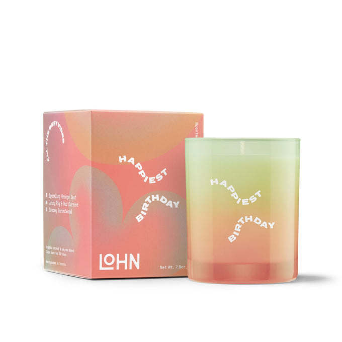 Lohn-HAPPIEST BIRTHDAY Candle-Home-LOHN_Birthday_7-5oz_Box_Vessel-The Detox Market | 