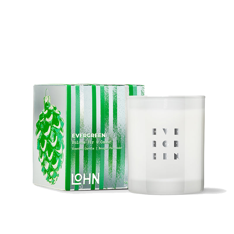 Lohn-EVERGREEN Candle - Balsam Fir & Cedar-Home-LOHN_Evergreen_7-5oz_Vessel_Box_Back_304b1545-9220-4b12-ba43-275e3ec50bc8-The Detox Market | 