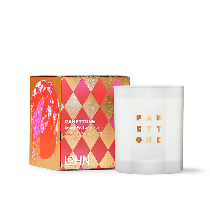 Lohn-PANETTONE Candle - Dried Fruits & Rum-Home-LOHN_Panettone_7-5oz_Vessel_Box_Back-The Detox Market | 